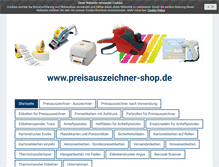 Tablet Screenshot of preisauszeichner-shop.de